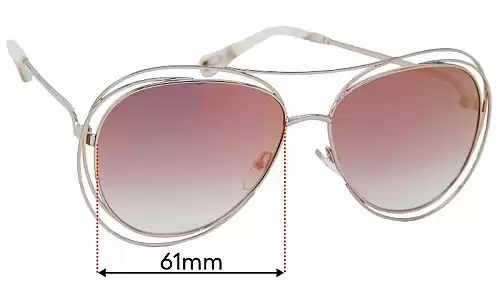 Sunglass Fix Lentilles de Remplacement pour Chloe CE 134S - 61mm Wide Chloe CE 134S Lentilles de Remplacement 61mm wide