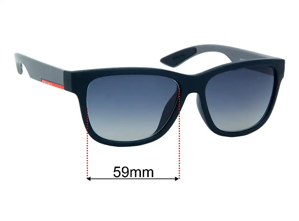 Sunglass Fix Lentilles de Remplacement pour Prada SPS03QF - 59mm Wide Sunglass Fix Lentilles de Remplacement pour Prada SPS03QF - 59mm Wide