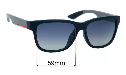 Sunglass Fix Lentilles de Remplacement pour Prada SPS03QF - 59mm Wide Prada SPS03QF Lentilles de Remplacement 59mm wide