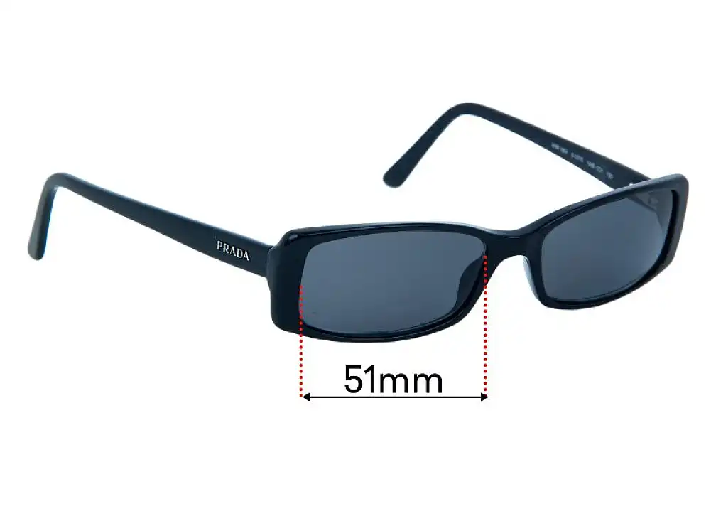Sunglass Fix Lentilles de Remplacement pour Prada VPR18M - 51mm Wide Sunglass Fix Lentilles de Remplacement pour Prada VPR18M - 51mm Wide