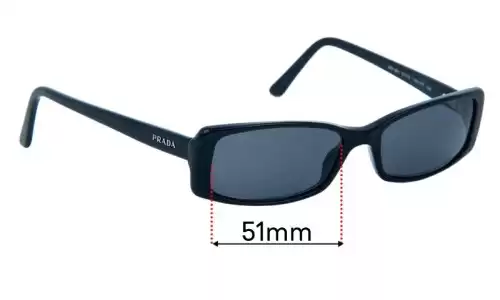 Sunglass Fix Lentilles de Remplacement pour Prada VPR18M - 51mm Wide Prada VPR18M Lentilles de Remplacement 51mm wide