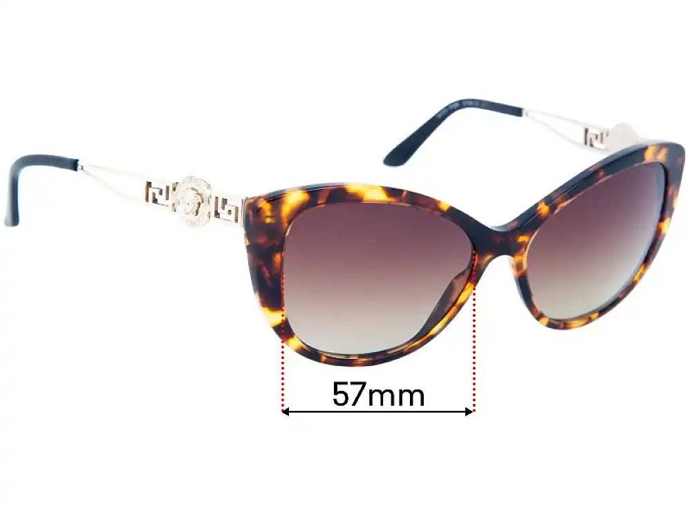 Sunglass Fix Lentilles de Remplacement pour Versace MOD 4295 - 57mm Wide Sunglass Fix Lentilles de Remplacement pour Versace MOD 4295 - 57mm Wide