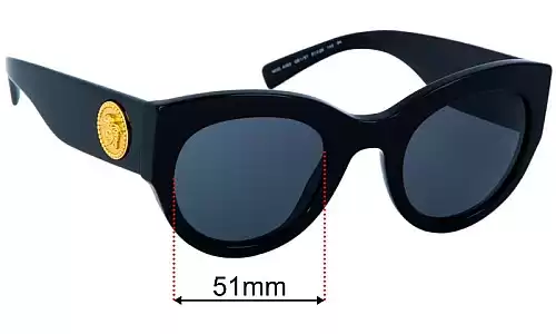 Versace MOD 4353 Replacement Lenses 51mm Versace MOD 4353 Replacement Sunglass Lenses 51mm