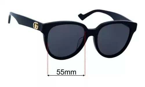 Replacement Lenses for Gucci GG0960SA - 55mm Wide Sunglass Fix Replacement Lenses for Gucci GG0960SA - 55mm Wide