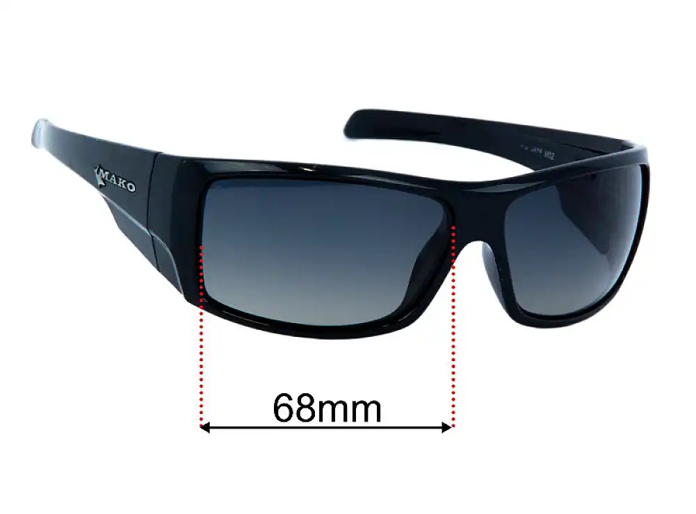 Sunglass Fix Lentilles de Remplacement pour Mako Indestructible 9578 - 68mm Wide Sunglass Fix Lentilles de Remplacement pour Mako Indestructible 9578 - 68mm Wide