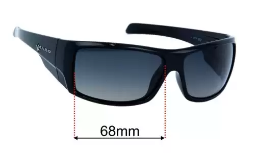Sunglass Fix Lentilles de Remplacement pour Mako Indestructible 9578 - 68mm Wide Mako Indestructible 9578 Lentilles de Remplacement 68mm wide