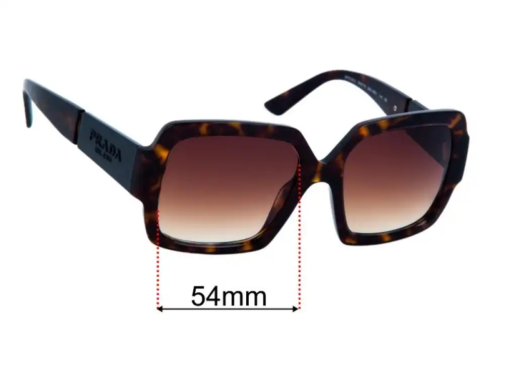 Sunglass Fix Lentilles de Remplacement pour Prada SPR21X - 54mm Wide Sunglass Fix Lentilles de Remplacement pour Prada SPR21X - 54mm Wide