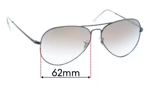 Sunglass Fix Lentilles de Remplacement pour Ray-Ban RB3689 Aviator Metal II - 62mm Wide Ray-Ban RB3689 Aviator Metal II Lentilles de Remplacement 62mm wide