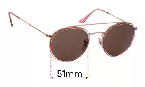 Sunglass Fix Lentilles de Remplacement pour Ray Ban RB3647-N - 51mm Wide Ray Ban RB3647-N Lentilles de Remplacement 51mm wide