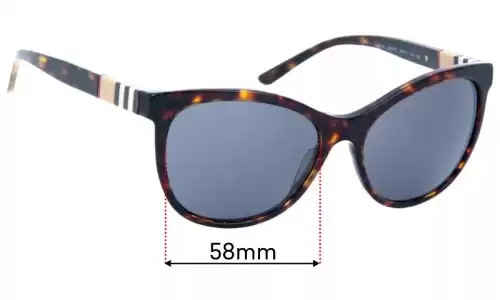 Sunglass Fix Lentilles de Remplacement pour Burberry B 4199 - 58mm Wide Burberry B 4199 Lentilles de Remplacement 58mm wide