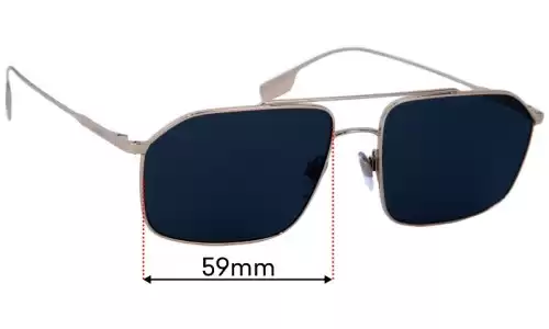 Sunglass Fix Replacement Lenses for Burberry B 3130 - 59mm Wide Burberry B 3130 Replacement Lenses 59mm wide