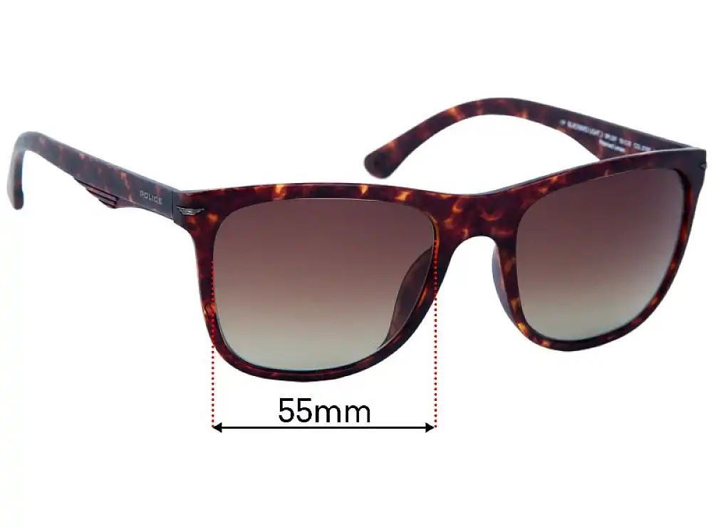 Sunglass Fix Replacement Lenses for Police Blackbrid Light 2 SPL357 - 55mm Wide Sunglass Fix Replacement Lenses for Police Blackbrid Light 2 SPL357 - 55mm Wide