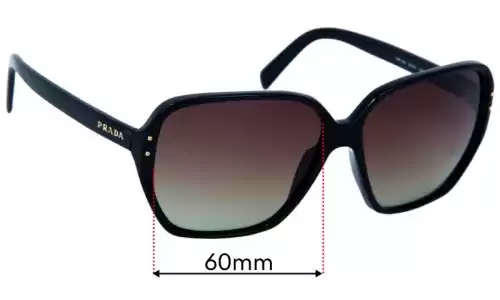Sunglass Fix Lentilles de Remplacement pour Prada SPR16M - 60mm Wide Prada SPR16M Lentilles de Remplacement 60mm wide