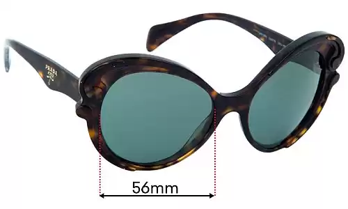 Prada SPR 28N Replacement Lenses - 57mm Prada SPR 28N Replacement Sunglass Lenses - 57mm