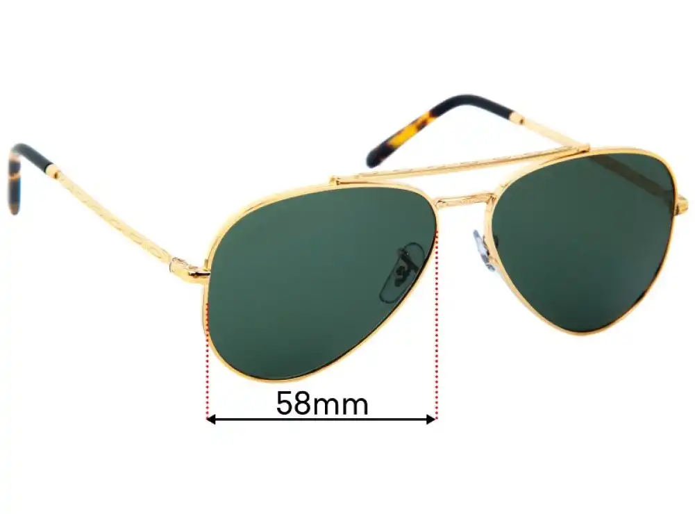 Sunglass Fix Verres de Remplacement pour Ray-Ban RB3625 New Aviator - 58mm Wide Sunglass Fix Verres de Remplacement pour Ray-Ban RB3625 New Aviator - 58mm Wide