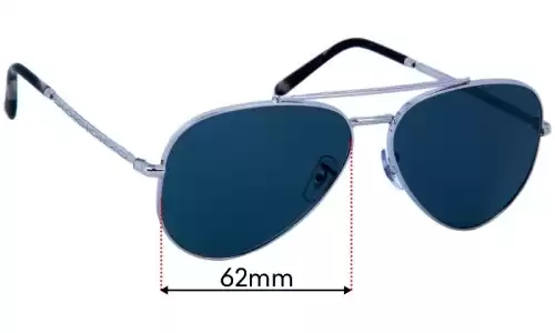Sunglass Fix Lentilles de Remplacement pour Ray-Ban RB3625 New Aviator - 62mm Wide Ray-Ban RB3625 New Aviator Lentilles de Remplacement 62mm wide
