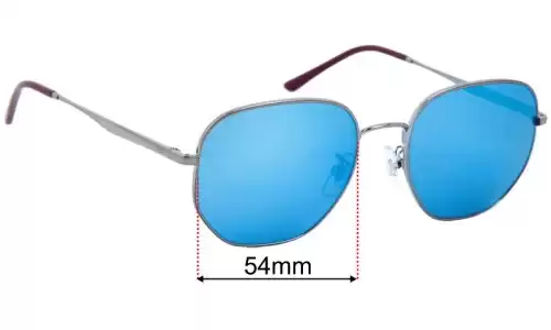 Ray Ban RB3682F Replacement Lenses - 54mm Ray Ban RB3682F Replacement Sunglass Lenses - 54mm