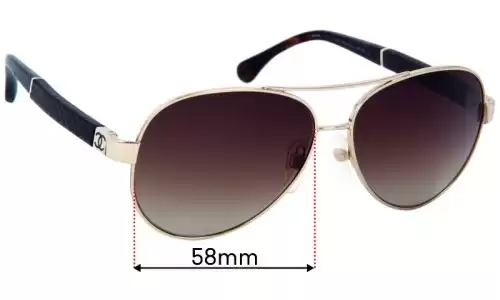 Sunglass Fix Lentilles de Remplacement pour Chanel 4195-Q - 58mm Wide Chanel 4195-Q Lentilles de Remplacement 58mm wide