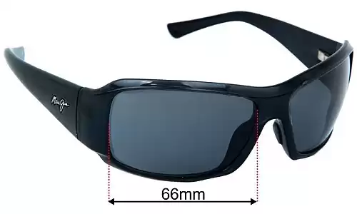Sunglass Fix Lentilles de Remplacement pour Maui Jim MJ255 Nine Palms - 66mm Wide Maui Jim MJ255 Nine Palms Lentilles de Remplacement 66mm wide