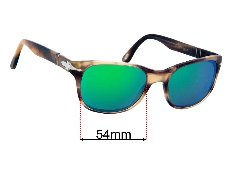 Sunglass Fix Lentilles de Remplacement pour Persol 3020-S - 54mm Wide Sunglass Fix Lentilles de Remplacement pour Persol 3020-S - 54mm Wide