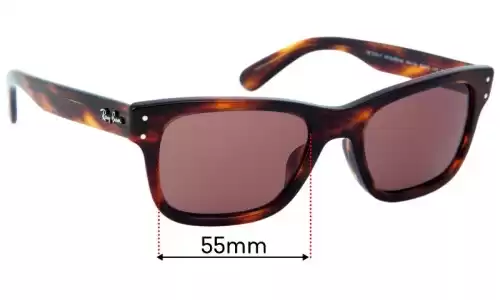 Sunglass Fix Lentilles de Remplacement pour Ray-Ban RB2283-F Mr Burbank - 55mm Wide Ray-Ban RB2283-F Mr Burbank Lentilles de Remplacement 55mm wide