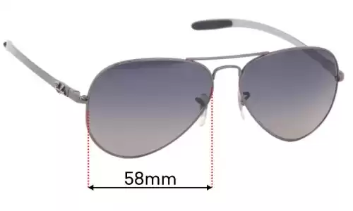 Sunglass Fix Lentilles de Remplacement pour Ray-Ban RB8317 - 58mm Wide Ray-Ban RB8317 Lentilles de Remplacement 58mm wide