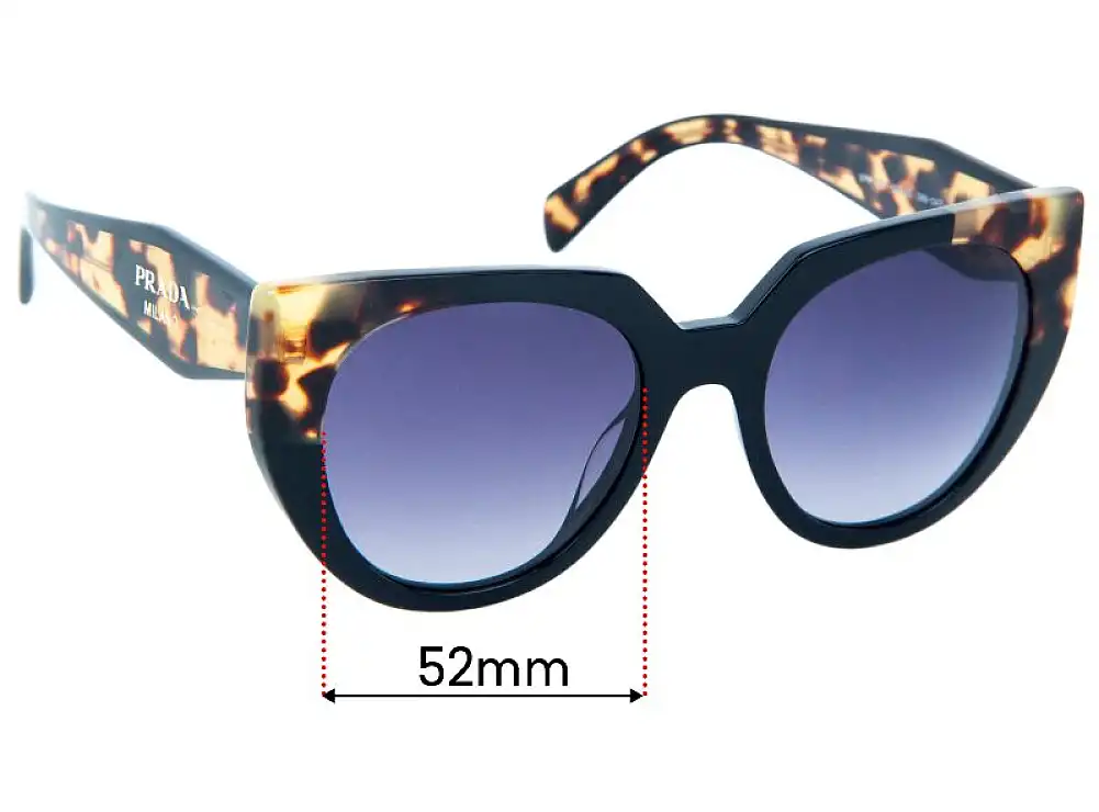 Sunglass Fix Verres de Remplacement pour Prada SPR14W - 52mm Wide Sunglass Fix Verres de Remplacement pour Prada SPR14W - 52mm Wide