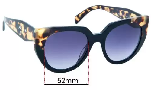 Sunglass Fix Verres de Remplacement pour Prada SPR14W - 52mm Wide Prada SPR14W Verres de Remplacement 52mm wide