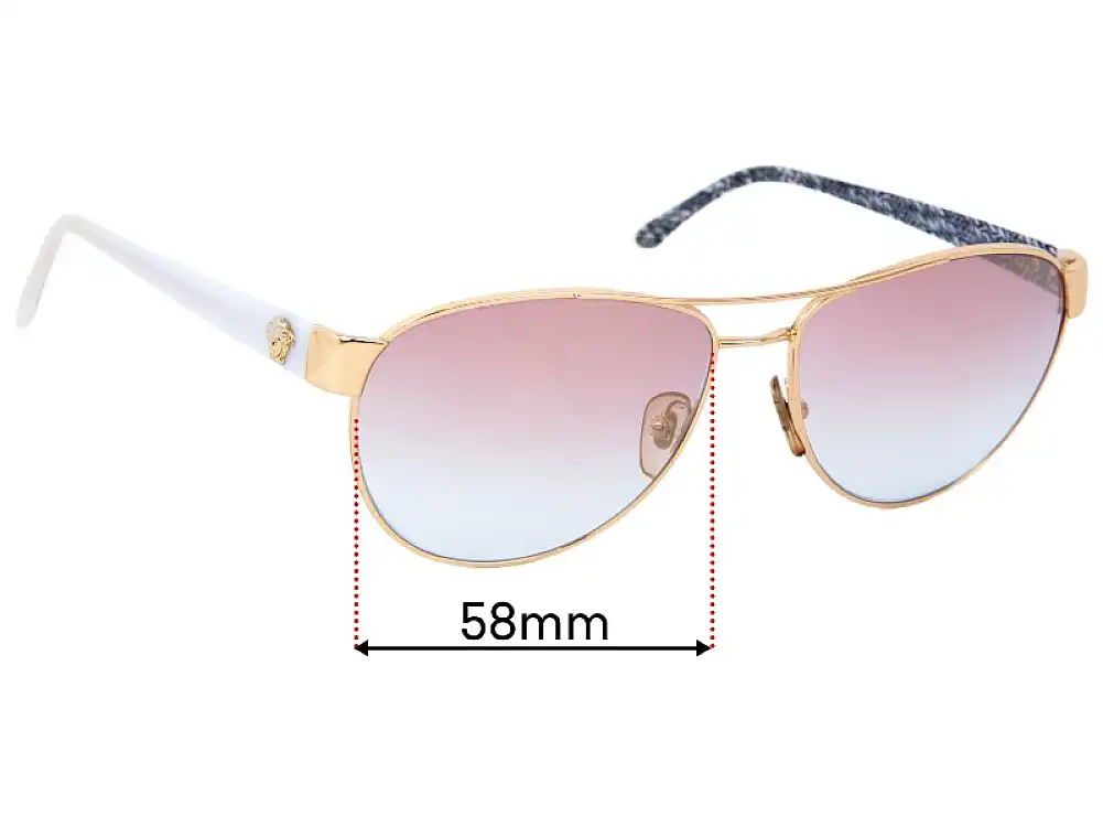Sunglass Fix Verres de Remplacement pour Versace MOD 2145 - 58mm Wide Sunglass Fix Verres de Remplacement pour Versace MOD 2145 - 58mm Wide