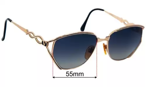 Sunglass Fix Lentilles de Remplacement pour Valentino V373 - 55mm Wide Valentino V373 Lentilles de Remplacement 55mm wide