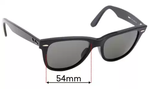 Sunglass Fix Lentilles de Remplacement pour Ray Ban RB2140-A Wayfarer - 54mm Wide Ray Ban RB2140-A Wayfarer Lentilles de Remplacement 54mm wide