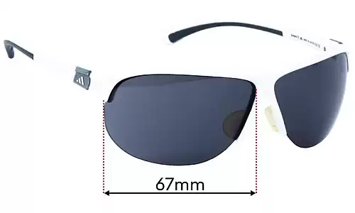 Sunglass Fix Lentilles de Remplacement pour Adidas Tourpro S A179 - 67mm Wide Adidas Tourpro S A179 Lentilles de Remplacement 67mm wide