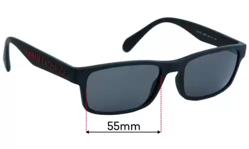 Sunglass Fix Verres de Remplacement pour Armani Exchange AX 3070 - 55mm Wide Sunglass Fix Verres de Remplacement pour Armani Exchange AX 3070 - 55mm Wide
