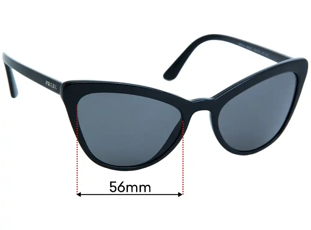 Sunglass Fix Lentilles de Remplacement pour Prada SPR01V - 56mm Wide Sunglass Fix Lentilles de Remplacement pour Prada SPR01V - 56mm Wide