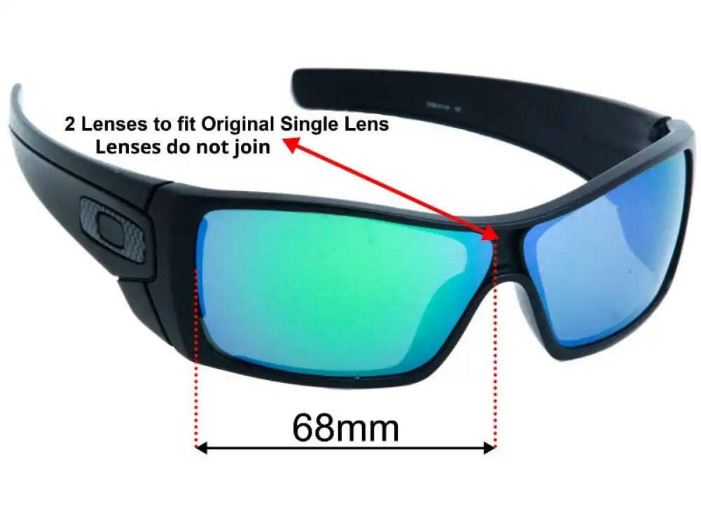 Sunglass Fix Lentilles de Remplacement pour Oakley Batwolf OO9101 (Two Lenses) - 68mm Wide Sunglass Fix Lentilles de Remplacement pour Oakley Batwolf OO9101 (Two Lenses) - 68mm Wide