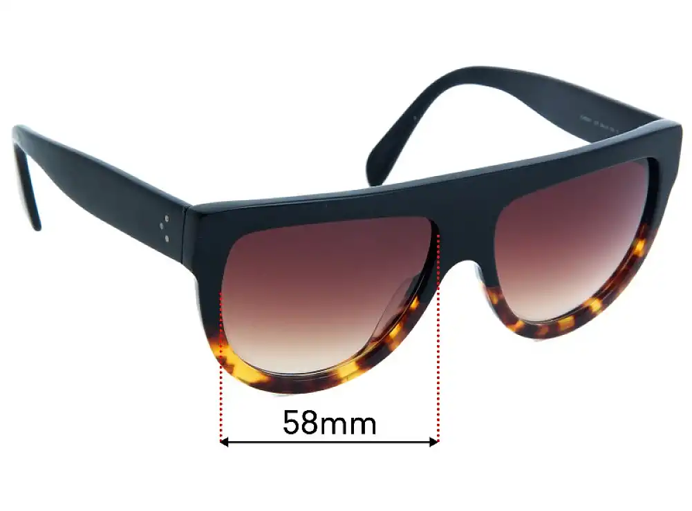 Sunglass Fix Verres de Remplacement pour Celine CL 40001I - 58mm Wide Sunglass Fix Verres de Remplacement pour Celine CL 40001I - 58mm Wide
