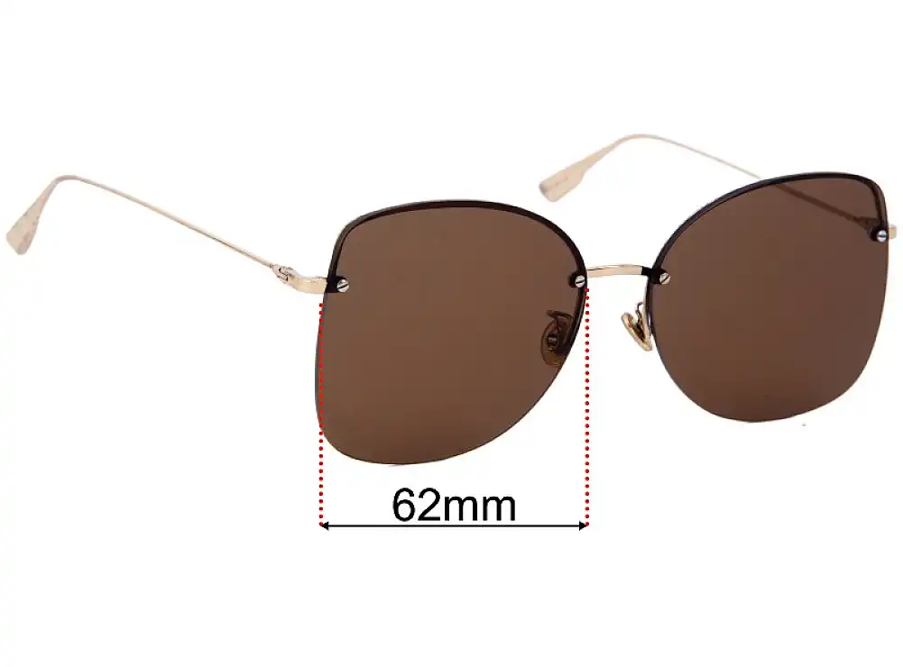 Sunglass Fix Verres de Remplacement pour Christian Dior Stellaire 7/F - 62mm Wide Sunglass Fix Verres de Remplacement pour Christian Dior Stellaire 7/F - 62mm Wide