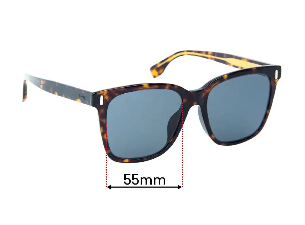 Sunglass Fix Verres de Remplacement pour Fendi FF M0053/F/S - 55mm Wide Sunglass Fix Verres de Remplacement pour Fendi FF M0053/F/S - 55mm Wide