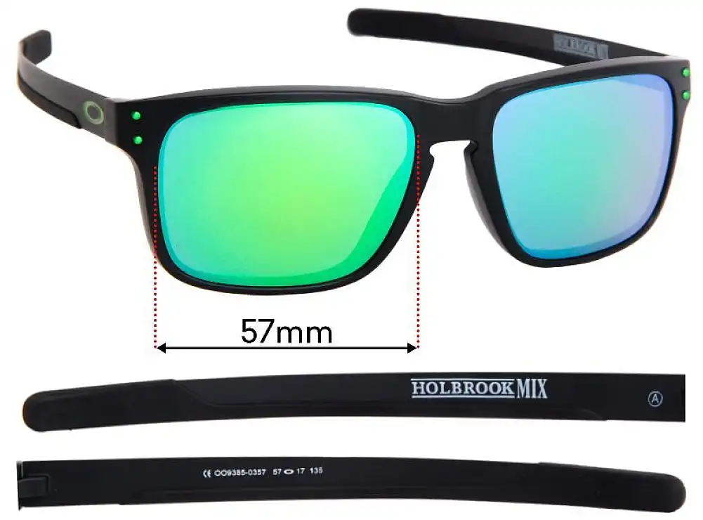 Sunglass Fix Lentilles de Remplacement pour Oakley Holbrook Mix OO9385 (Low Bridge Fit) - 57mm Wide Sunglass Fix Lentilles de Remplacement pour Oakley Holbrook Mix OO9385 (Low Bridge Fit) - 57mm Wide
