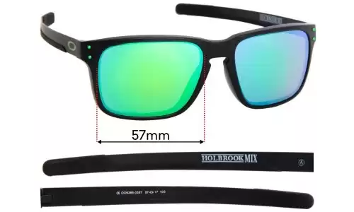 Sunglass Fix Lentilles de Remplacement pour Oakley Holbrook Mix OO9385 (Low Bridge Fit) - 57mm Wide Oakley Holbrook Mix OO9385 (Low Bridge Fit) Lentilles de Remplacement 57mm wide