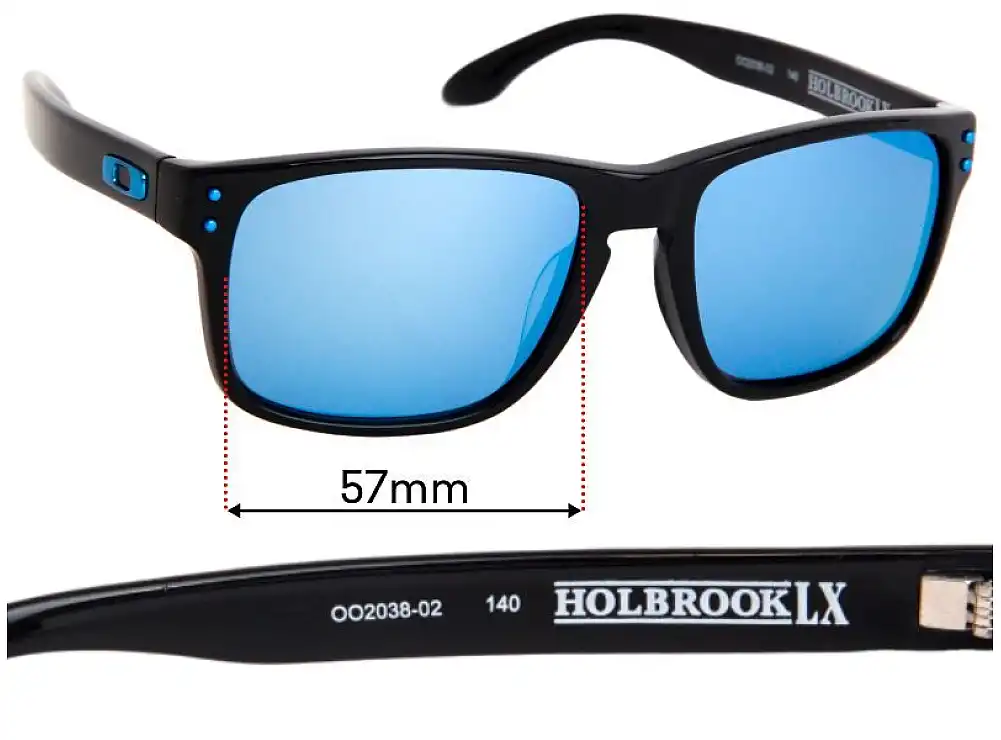 Sunglass Fix Lentilles de Remplacement pour Oakley Holbrook LX OO2038 - 57mm Wide Sunglass Fix Lentilles de Remplacement pour Oakley Holbrook LX OO2038 - 57mm Wide