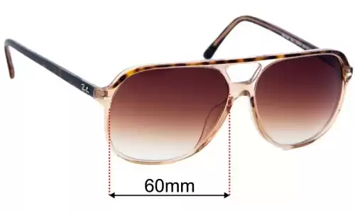 Sunglass Fix Lentilles de Remplacement pour Ray-Ban RB2198F Bill (Low Bridge Fit) - 60mm Wide Ray-Ban RB2198F Bill (Low Bridge Fit) Lentilles de Remplacement 60mm wide