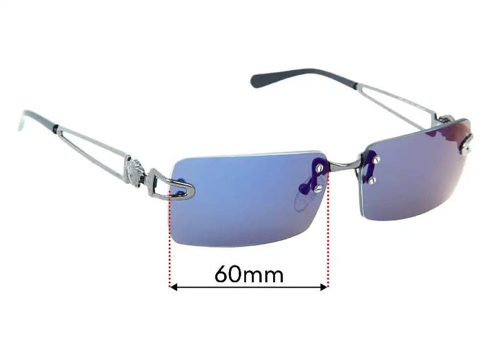 Sunglass Fix Verres de Remplacement pour Versace MOD N44 - 60mm Wide Sunglass Fix Verres de Remplacement pour Versace MOD N44 - 60mm Wide