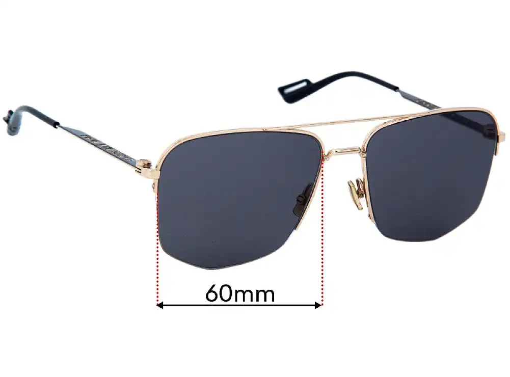 Sunglass Fix Verres de Remplacement pour Christian Dior DIOR180 - 60mm Wide Sunglass Fix Verres de Remplacement pour Christian Dior DIOR180 - 60mm Wide