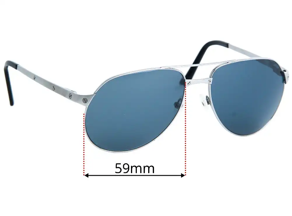 Sunglass Fix Lentilles de Remplacement pour Cartier Santos Dumont Vendome - 59mm Wide Sunglass Fix Lentilles de Remplacement pour Cartier Santos Dumont Vendome - 59mm Wide