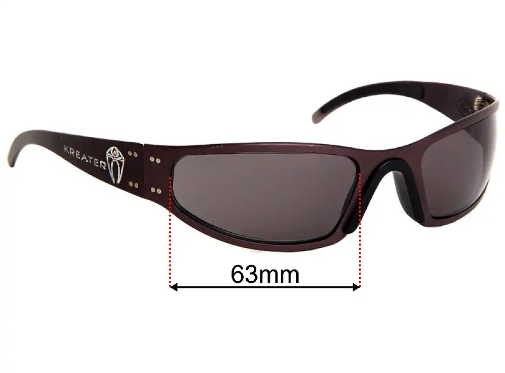 Sunglass Fix Verres de Remplacement pour Gatorz Kreater - 63mm Wide Sunglass Fix Verres de Remplacement pour Gatorz Kreater - 63mm Wide