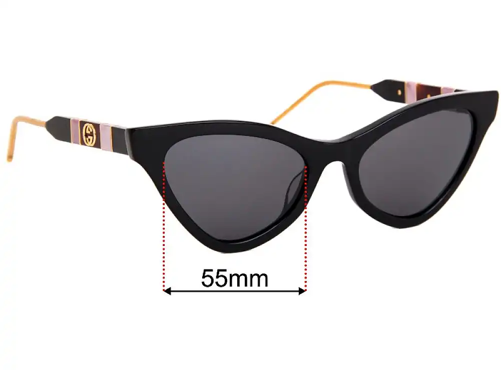 Sunglass Fix Verres de Remplacement pour Gucci GG0597S - 55mm Wide Sunglass Fix Verres de Remplacement pour Gucci GG0597S - 55mm Wide