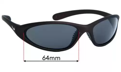 Sunglass Fix Verres de Remplacement pour Nike EV0066 Tarj Classic - 64mm Wide Sunglass Fix Verres de Remplacement pour Nike EV0066 Tarj Classic - 64mm Wide