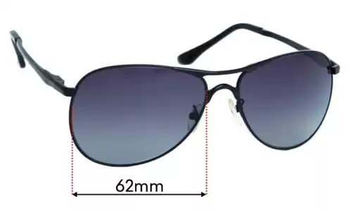 Sunglass Fix Verres de Remplacement pour Porsche 8603 - 62mm Wide Sunglass Fix Verres de Remplacement pour Porsche 8603 - 62mm Wide
