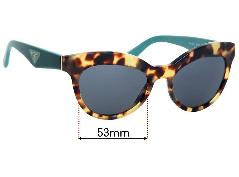 Sunglass Fix Verres de Remplacement pour Prada SPR23Q - 53mm Wide Sunglass Fix Verres de Remplacement pour Prada SPR23Q - 53mm Wide